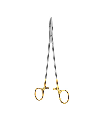 Crile-Wood Power Tungsten Carbide Needle Holder – Straight Serrated Flat Handle