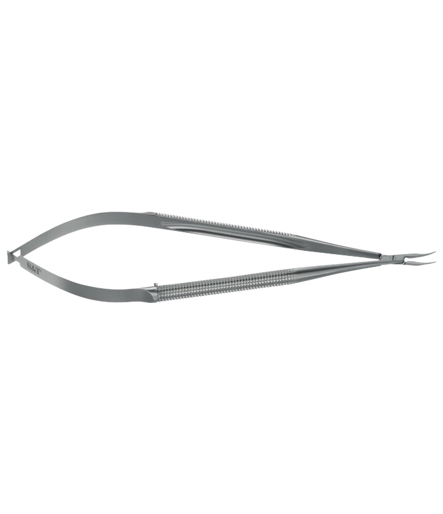 S&T B-13-10 Needle Holder without lock, 13cm long, round 10mm, curved (00082)
